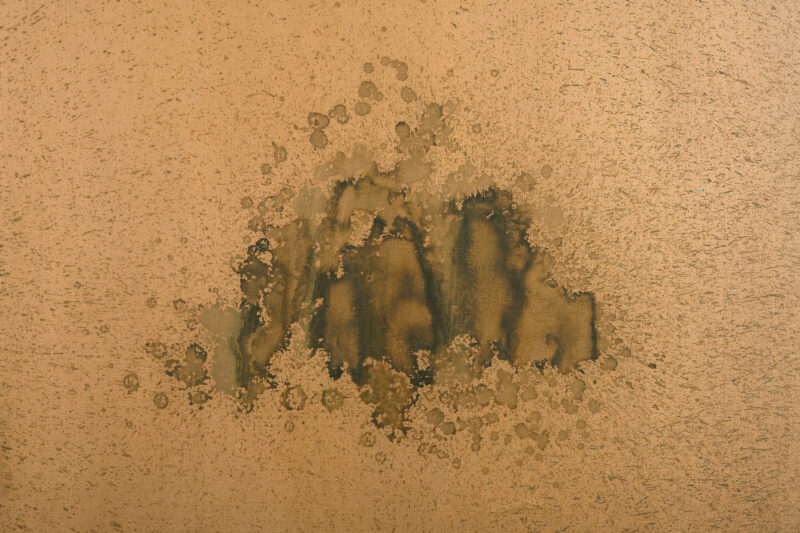 A detail view of Andy Warhol's Oxidation (1978).